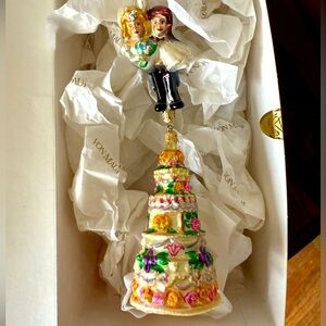 VERY RARE 2002 Christopher Radko “Carried Away” Wedding Christmas Ornament